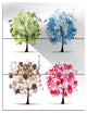 "Set of Floral Trees" Glossy Metal Wall Art, 3 Panels, 28"x36"