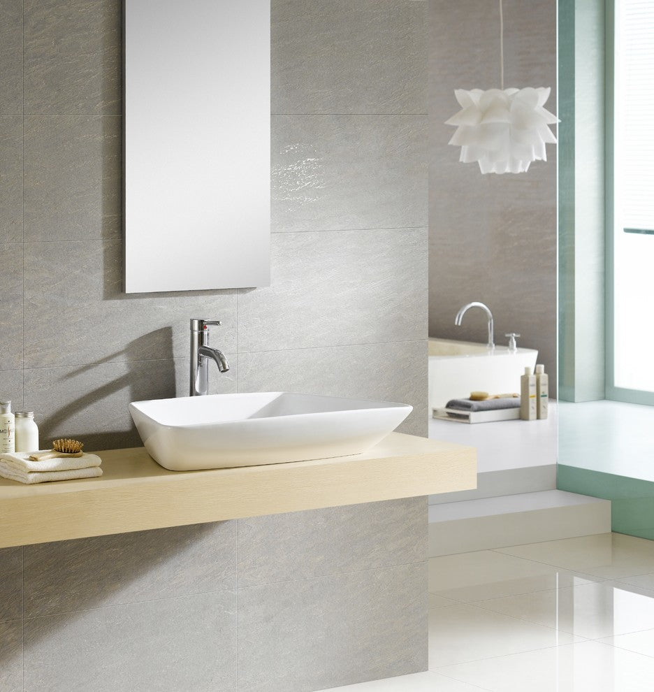 Fine Fixtures White Vitreous China Modern Vessel Sink