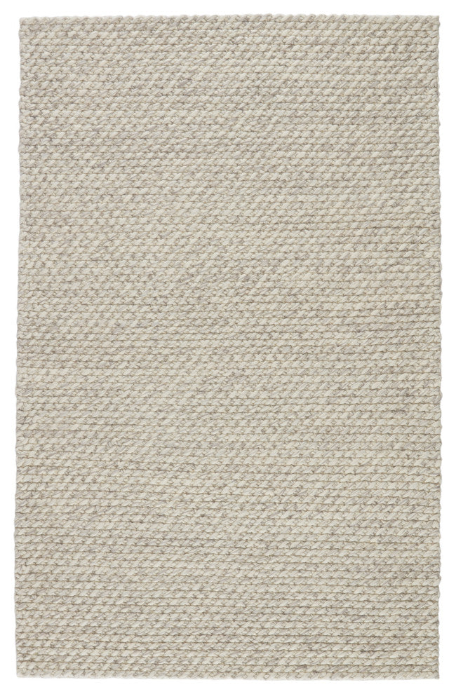 Jaipur Living Alta Handmade Solid Gray/White Area Rug, 9'x12'