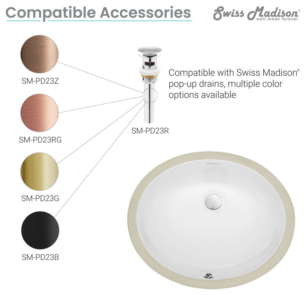 Monaco 18" Oval Under-Mount Bathroom Sink