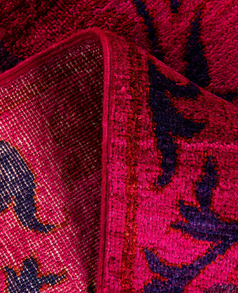 Overdyed One-of-a-Kind Hand-Knotted Area Rug Pink, 4' 2" x 6' 2"