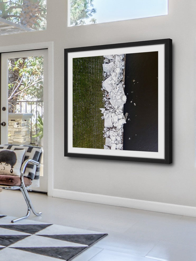 "Chunky White Rocks" Framed Painting Print by Karolis Janulis