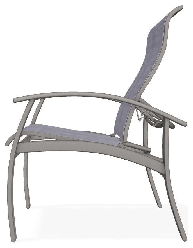 Belle Isle Sling Adjustable Outdoor Dining Chair, Brooks/Warm Gray
