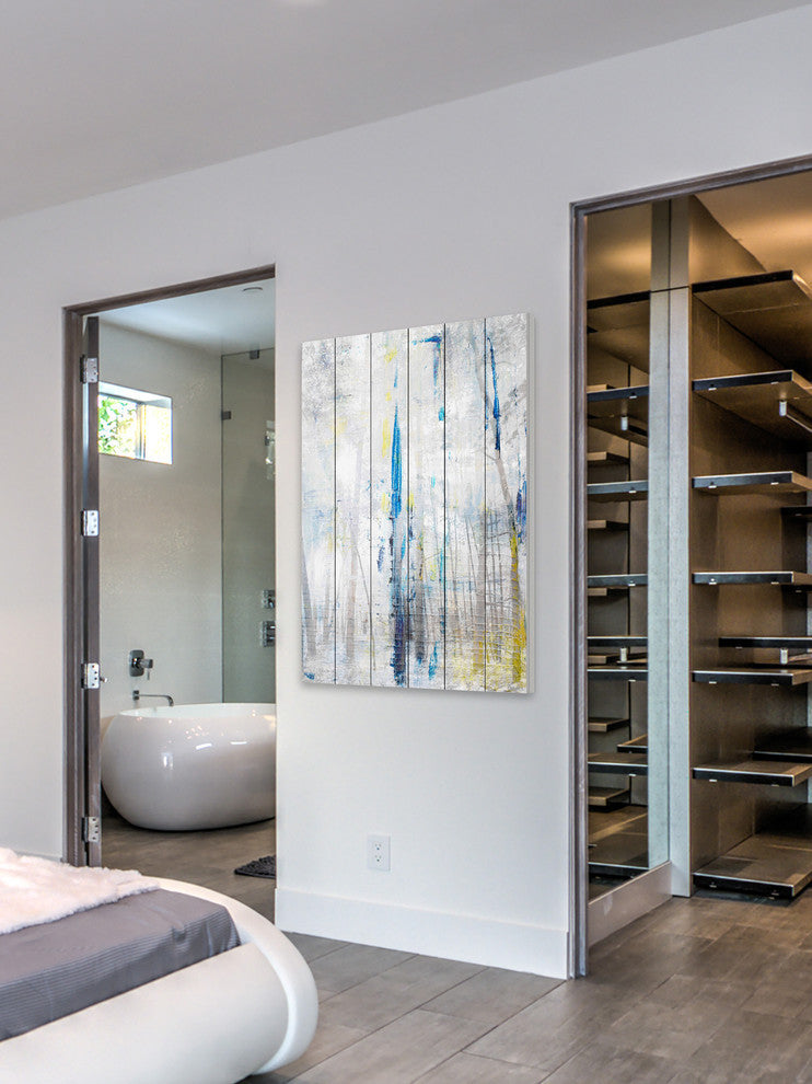 "Tall and Bright" Painting Print on White Wood, 40"x60"