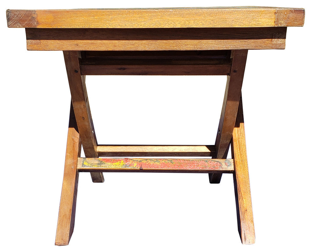 Marina Del Rey Recycled Teak Wood Boat Folding Side Table