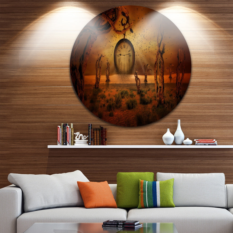 End Of Time, Abstract Digital Art Round Wall Art, 11"