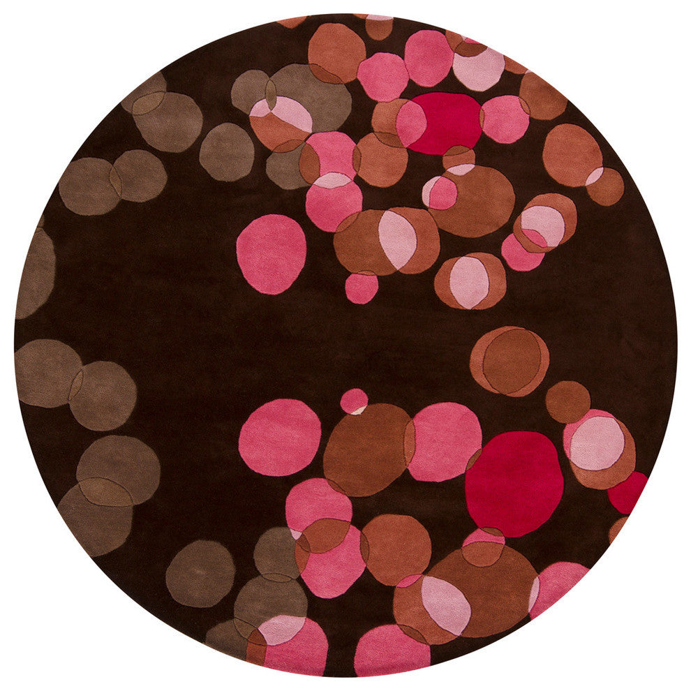 Avalisa Contemporary Area Rug, Pink, 7'9" Round