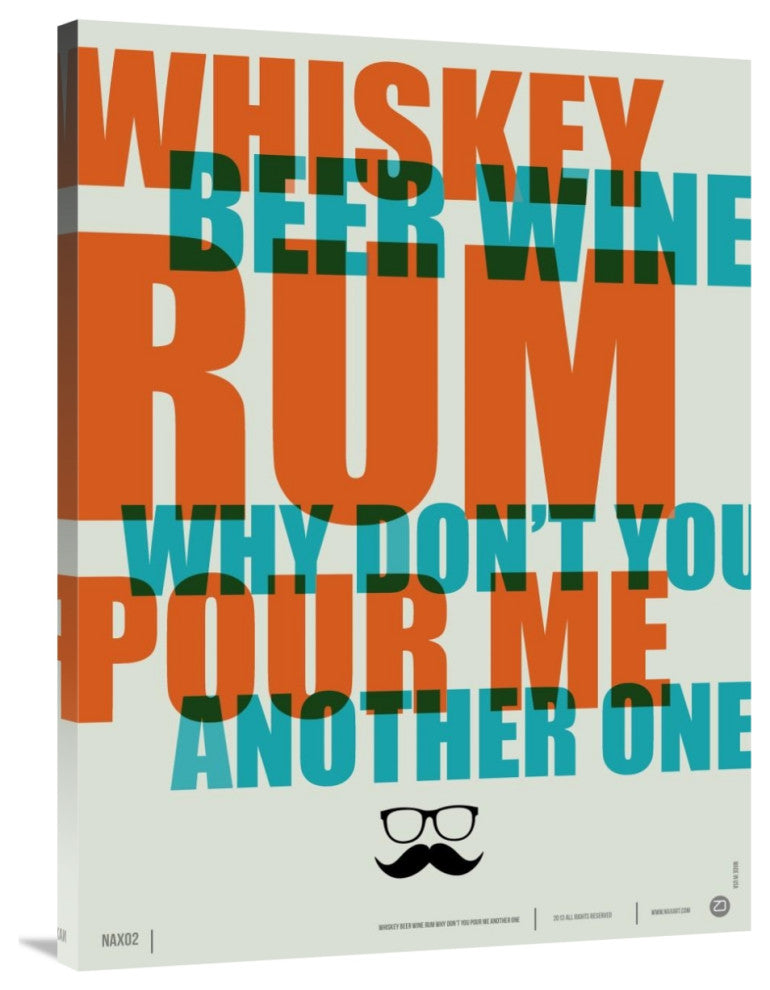 "Whiskey, Beer and Wine Poster" Fine Art Print
