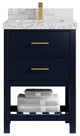 Parker 24" Single Sink Bath Vanity, Navy Blue 2" Viola Gold