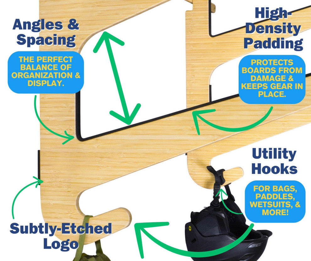 The O'ahu Paddleboard SUP Rack, Bamboo, Duo