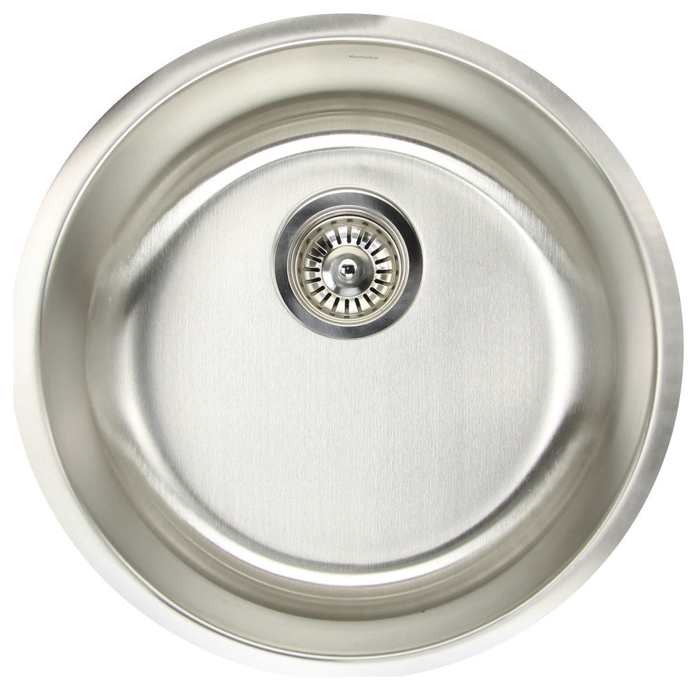 Nantucket Sinks Round Undermount Stainless Steel Bar and Prep Sink, 18 Gauge