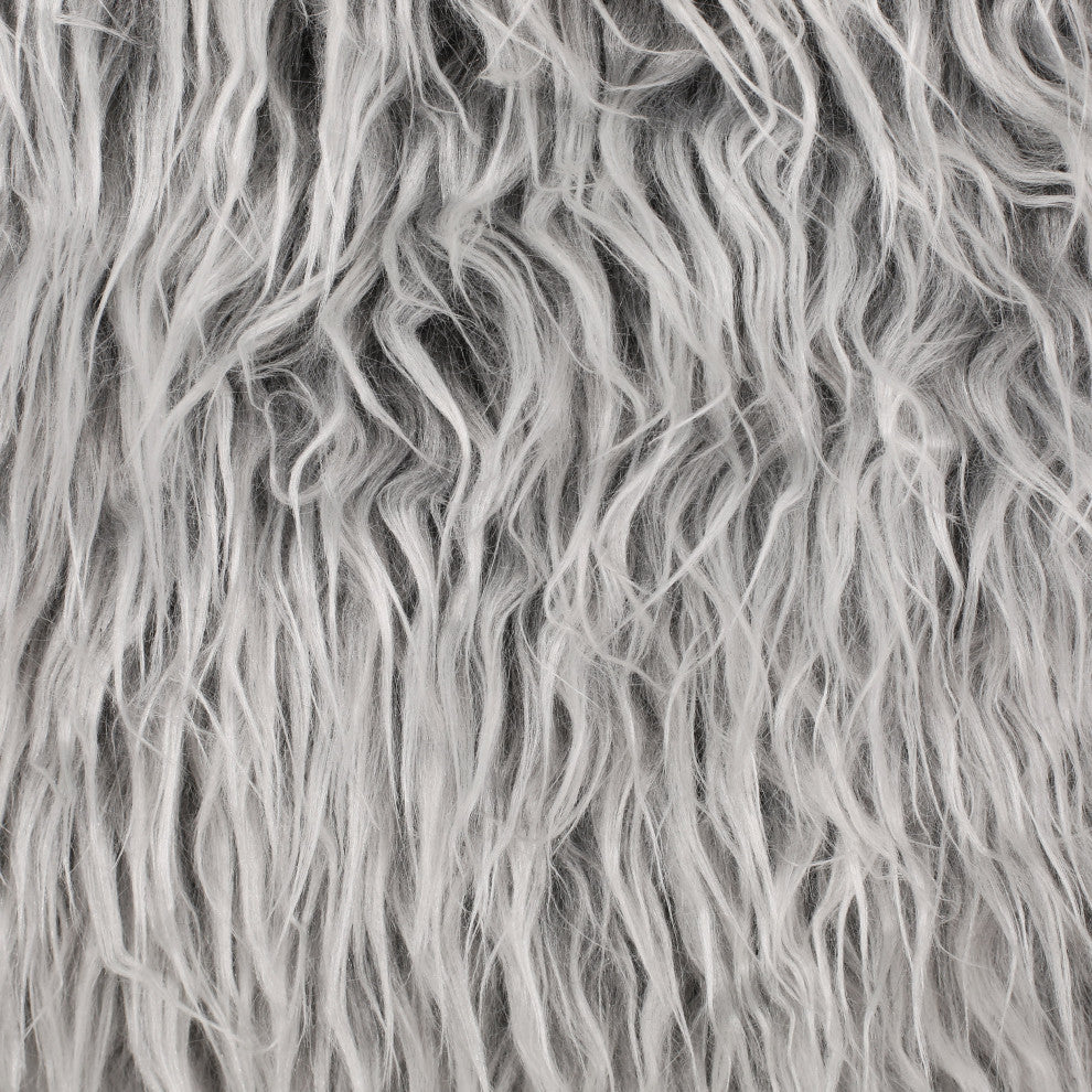 Dundas Modern Glam 3 Foot Faux Fur Bean Bag, Silver Gray