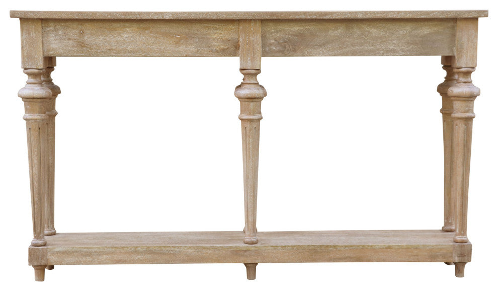 Arin 60" Traditional Turned Leg Console Table, Mango Hardwood