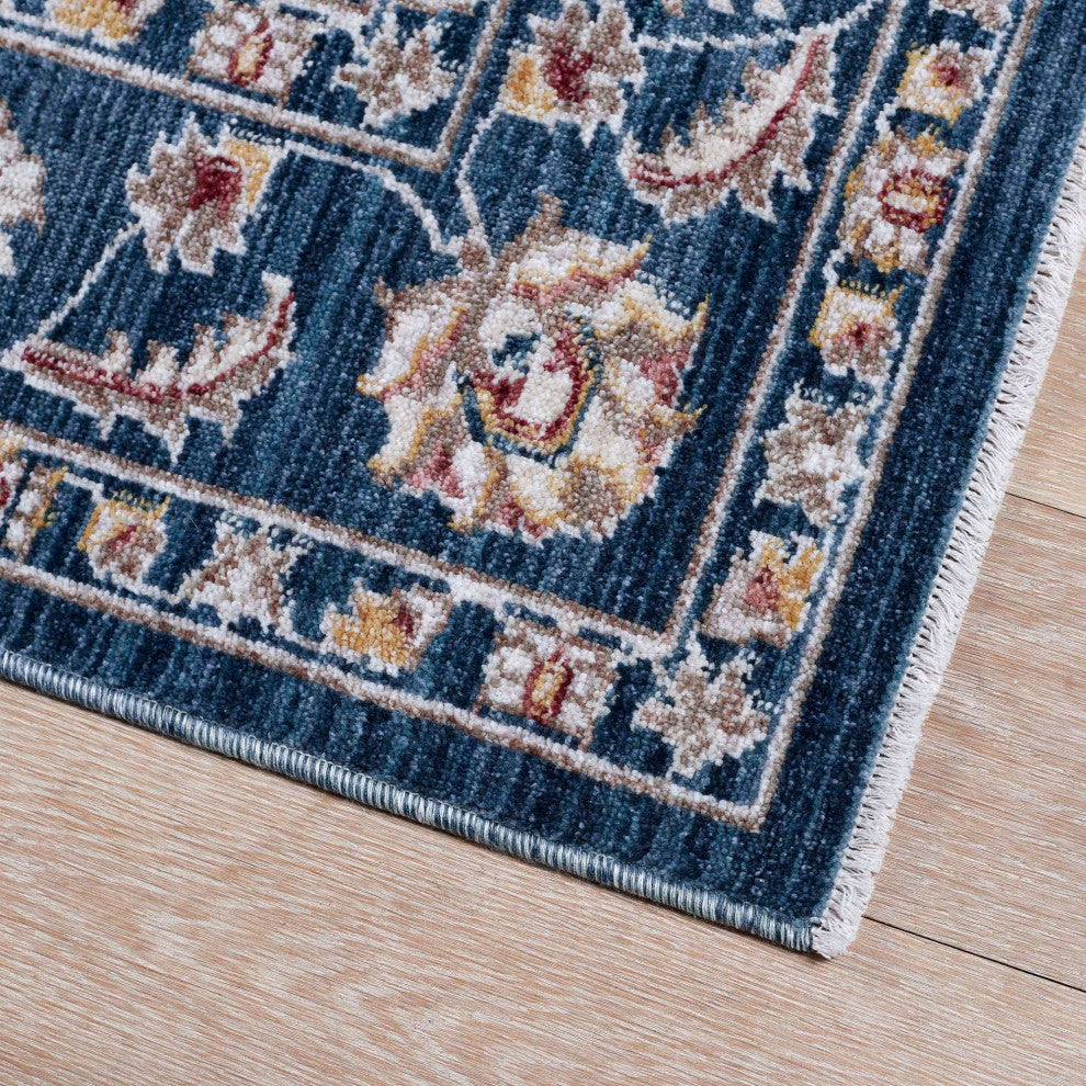 Heirloom Sarouk Area Rug, Navy, 2'x2'11"