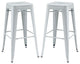 Modern Contemporary Dining Kitchen Metal Bar Stools, Gray, Set of 2