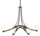 Oval Ribbon 6-Arm Chandelier, Bronze