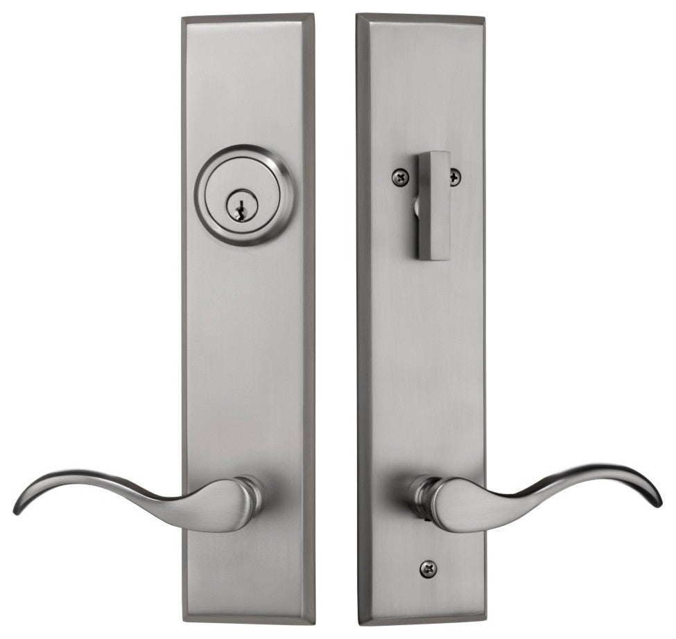 Verano Entry Door Lock Handleset With Chelsea Lever, Brushed Nickel
