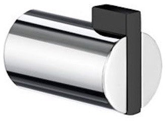 Life Single Hook Polished Chrome/Black Abs, Set of Two, Polished Chrome