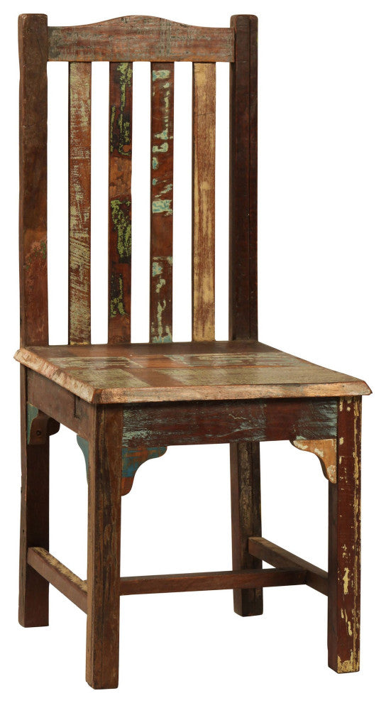 Journee Distressed Painted Reclaimed Hardwood Lath Back Dining Side Chair