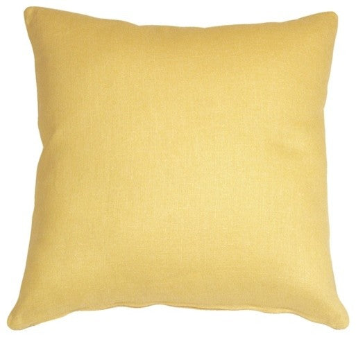 Pillow Decor - Tuscany Linen 18 x 18 Throw Pillows, Banana Yellow