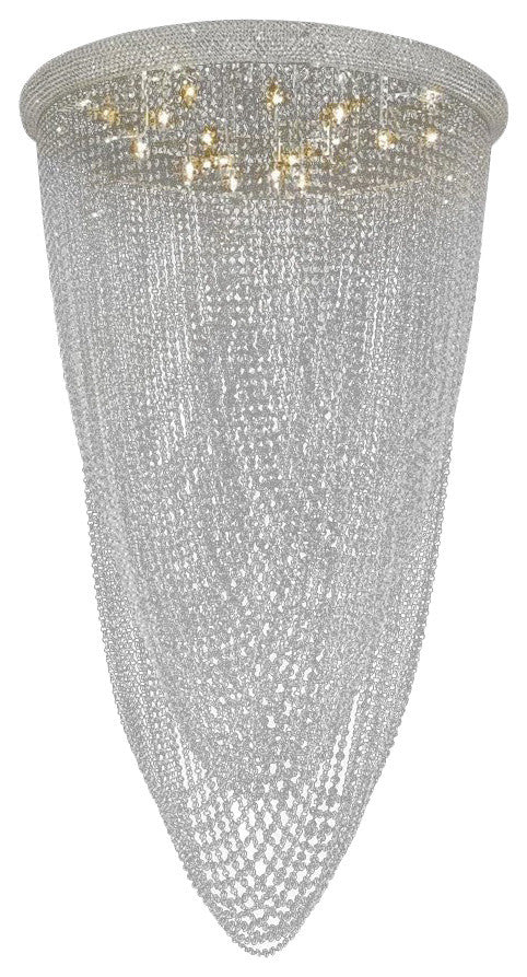 Elegant Primo Flush Mount, Chrome Finish With Royal Cut Crystal