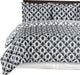 Sierra Silky Soft 100% Cotton Duvet Cover Set, Navy and White, Twin/Twin XL