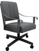Leather Memphis Dining Caster Chair Swivel Tilt with Wheels, Gray Leather on Gray