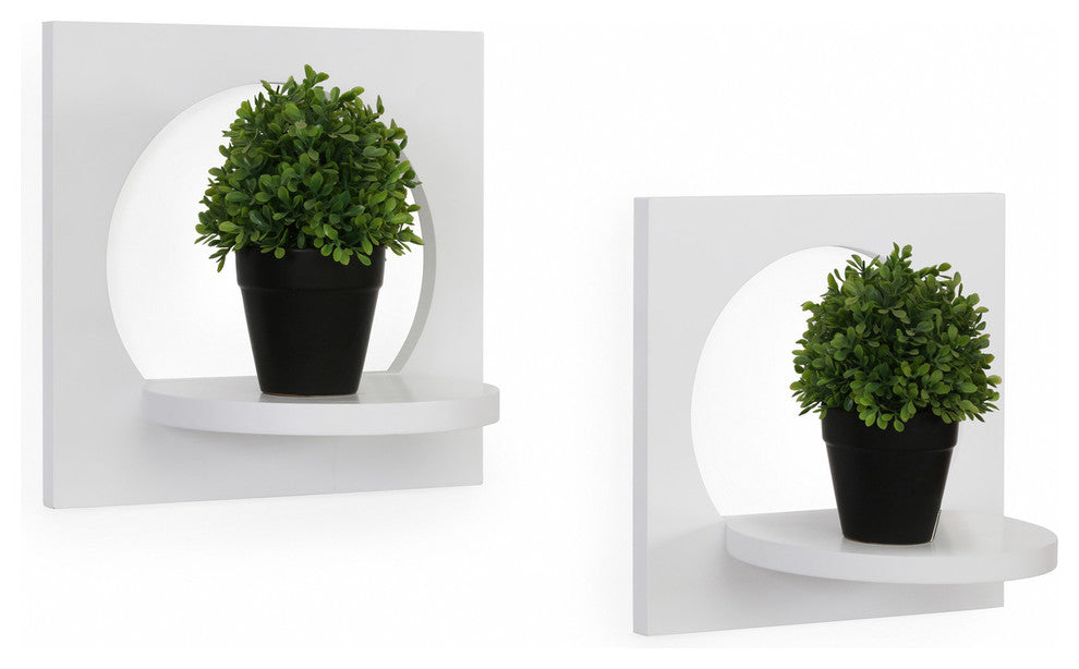 Danya B. Silhouette Shelves, White, Set of 2