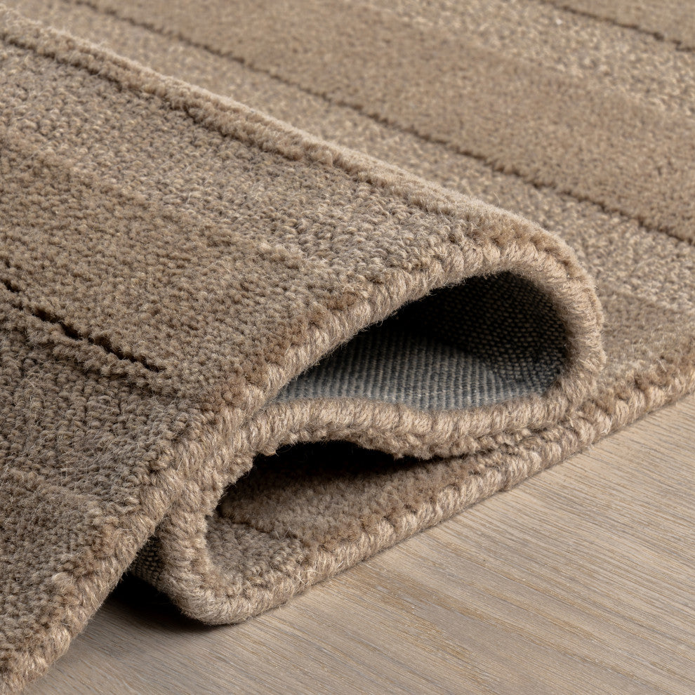 Vestry Striped Wool Area Rug, Brown 4' x 6'
