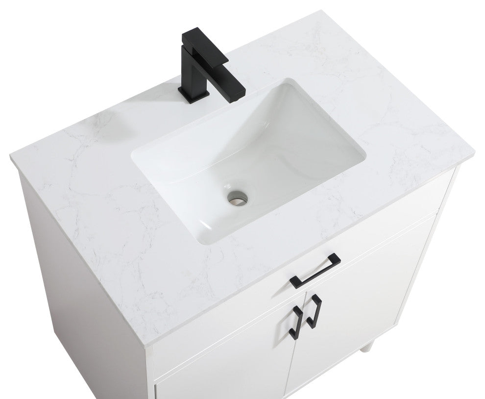Home Living 30" Single Bathroom Vanity, White