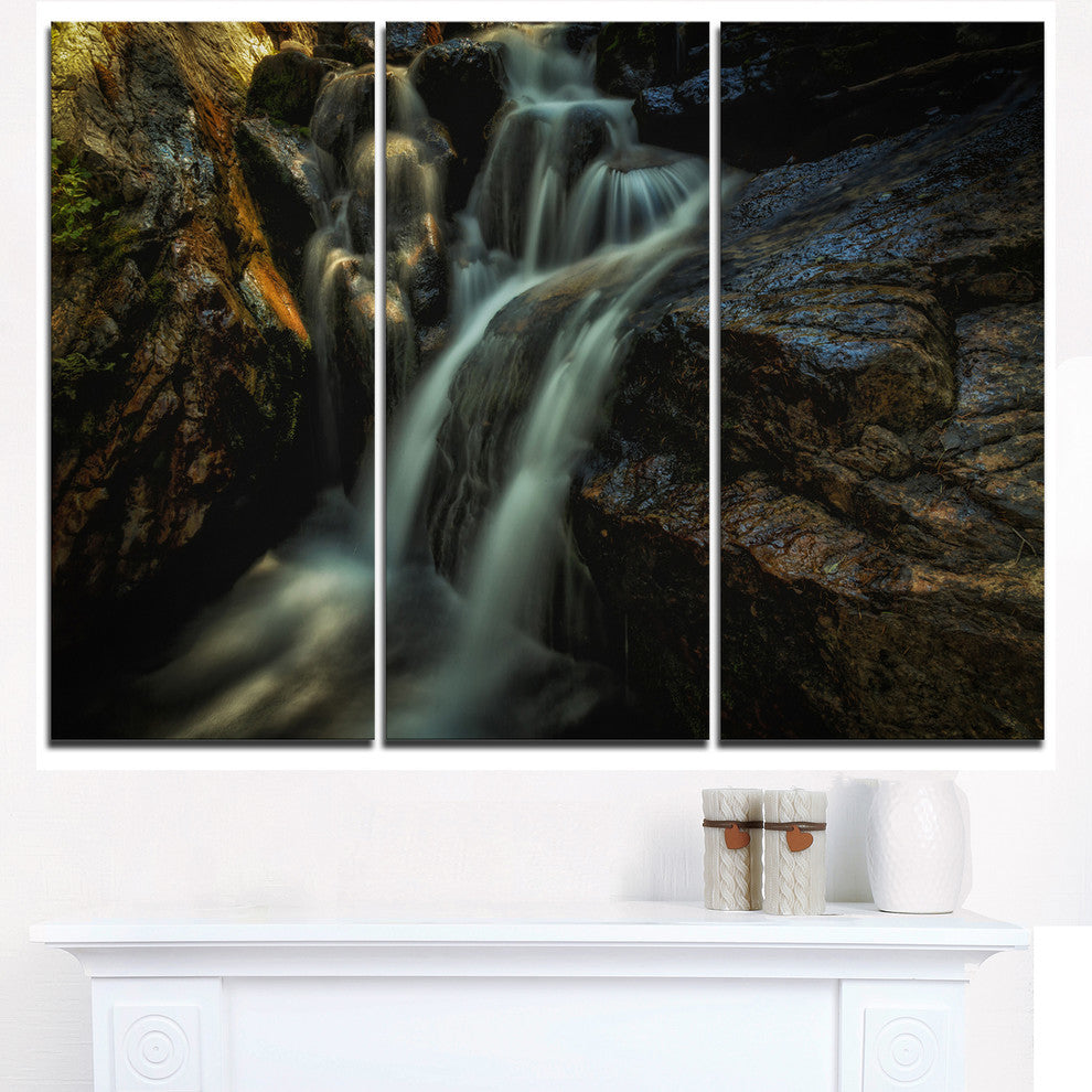 "Slow Motion Waterfall in Summer" Metal Wall Art, 3 Panels, 36"x28"