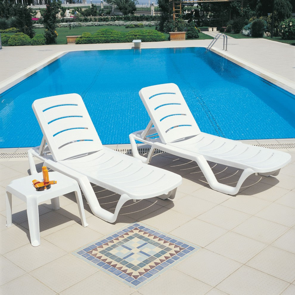 Compamia Sunlight Pool Chaise Lounges, Set of 4, White