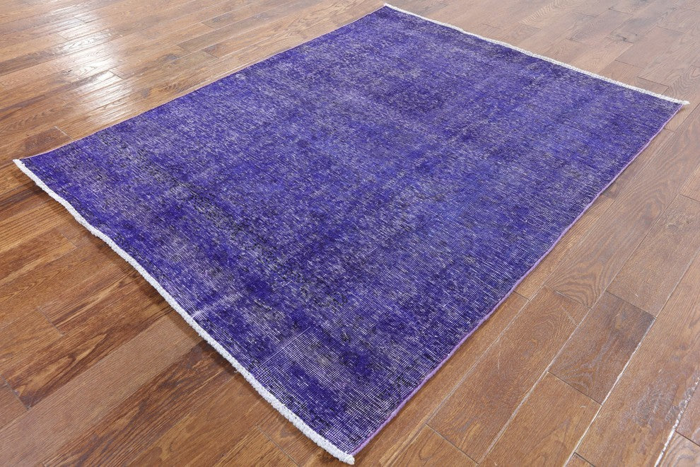 Oriental 5'x6' Purple Overdyed Rug, W2591