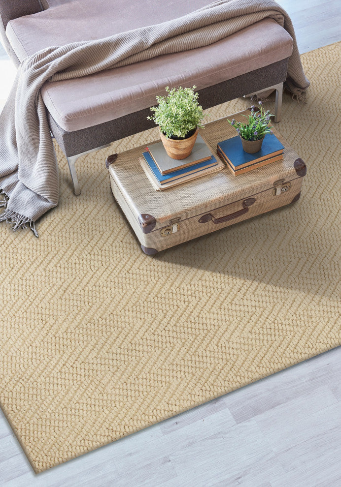 Porto 1220 Ivory Herringbone Rug, 27"x45", 27"x45"