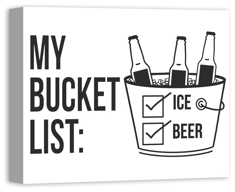 Beer Ice Bucket List Canvas Wall Art, 20"x16"