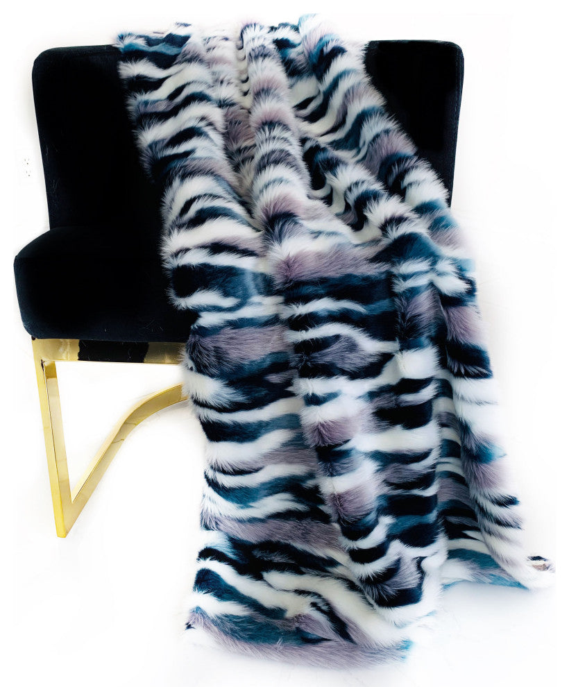 Plutus Fancy Faux Fur Luxury Throw Blanket, 80"x90"