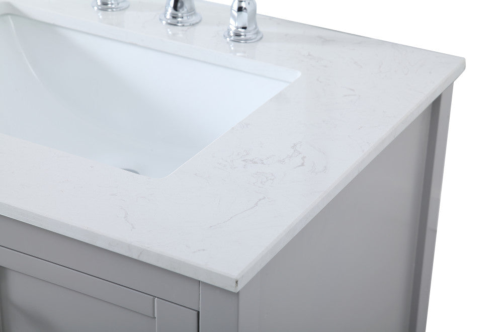 Grey 72" Double Sink Bathroom Vanity