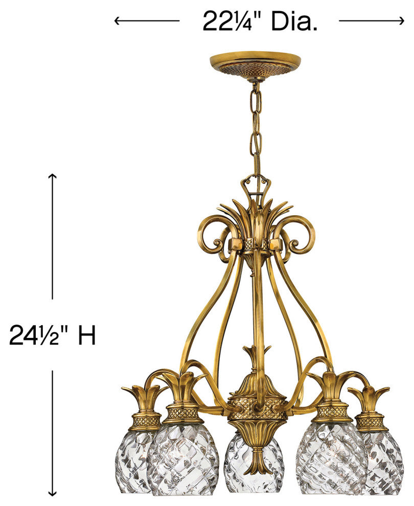 Hinkley Plantation Small Single Tier, Burnished Brass
