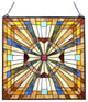 Flare, Tiffany-Glass Mission Square Window Panel 24"