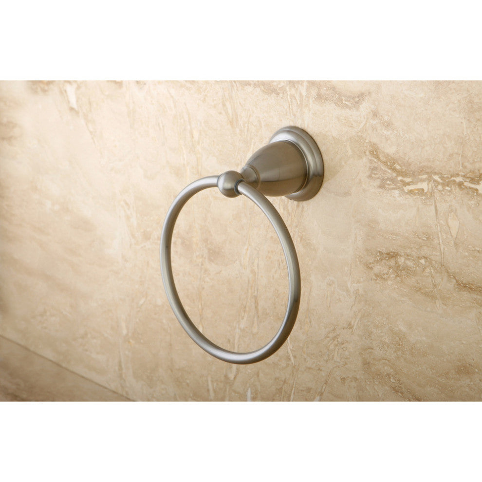 Kingston Brass 6" Towel Ring, Brushed Nickel