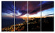 "Barcelona Skyline Panorama" Cityscape Artwork Canvas, 4 Panels, 48"x28"