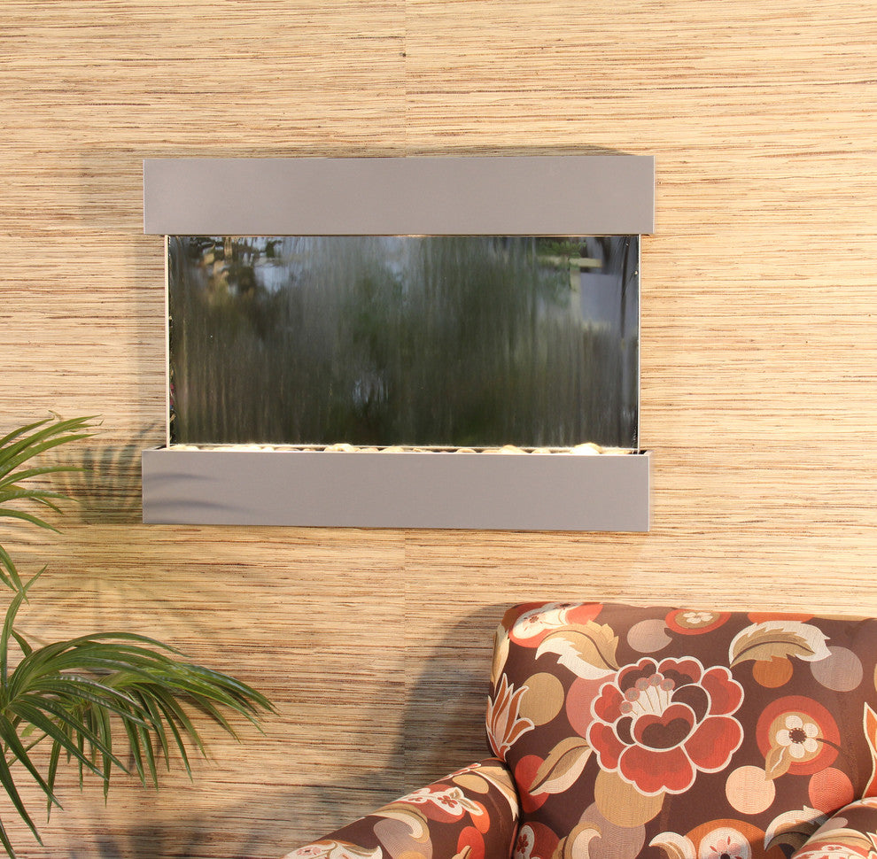 Reflection Creek Water Feature by Adagio, Silver Mirror, Silver Metallic