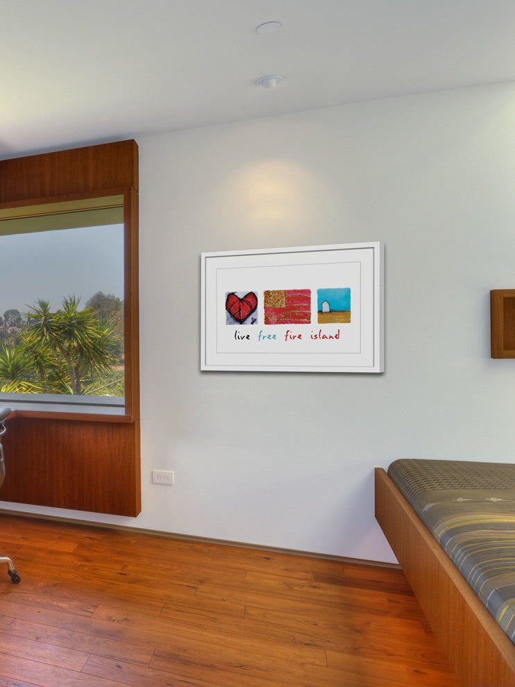 "Live Free Fire Island" Painting Print in Frame by Tori Campisi