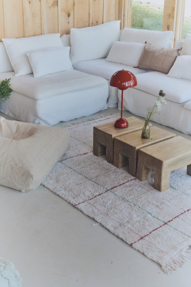 Washable Rug Color Lines, 4' 7" X 6' 7"