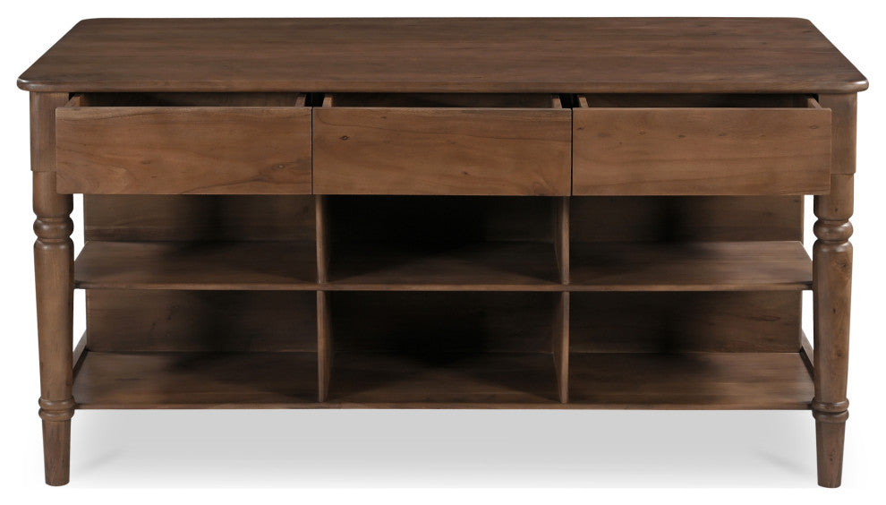 Russet Kitchen Island Brown