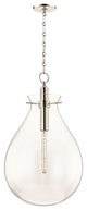 Ivy LED Large Pendant With Clear Glass Shade, Polished Nickel