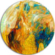 Abstract Yellow Collage, Abstract Disc Metal Artwork, 36"