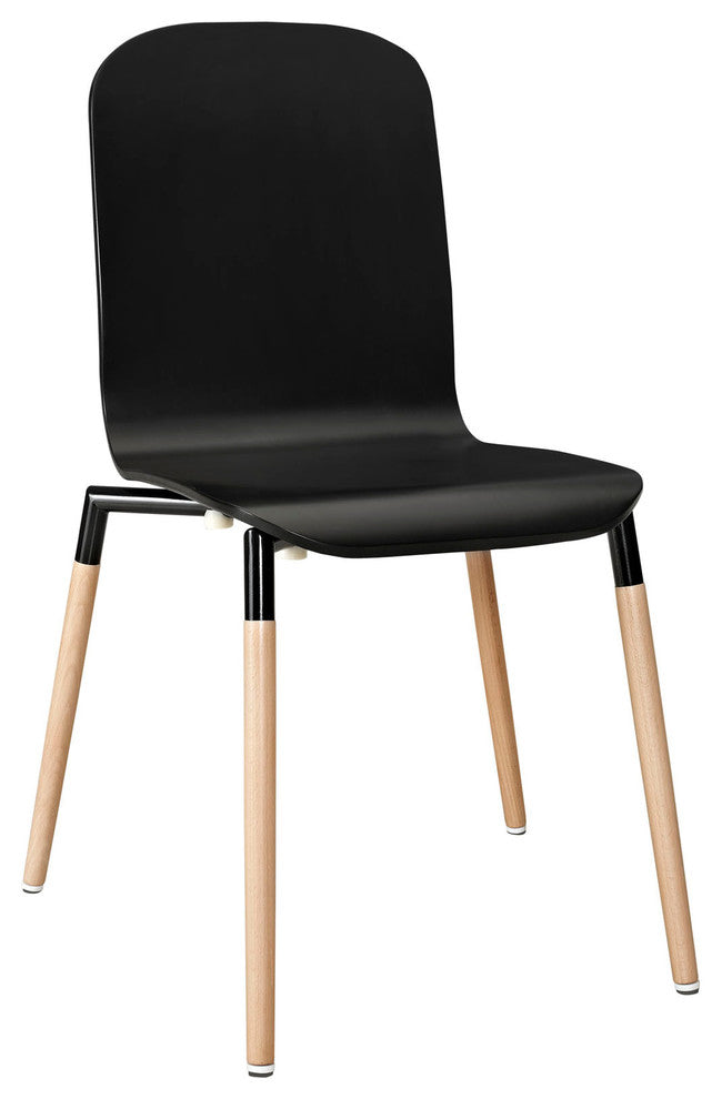 Modern Contemporary Kitchen Wood Dining Chair Black