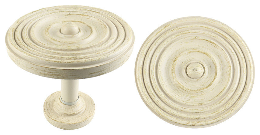 Urbanest Set of 2 Large Swirl Drapery Medallion Holdback, Gilded French White