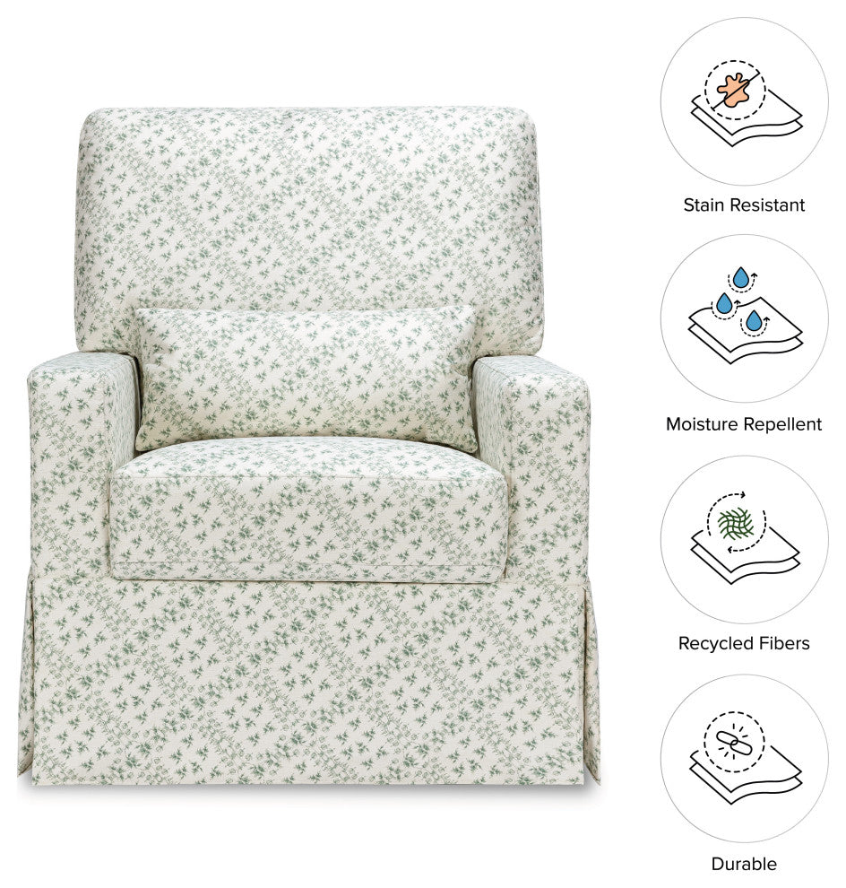 Sarah Flint x Namesake Crawford Swivel Glider in Eco-Performance Fabric, Green